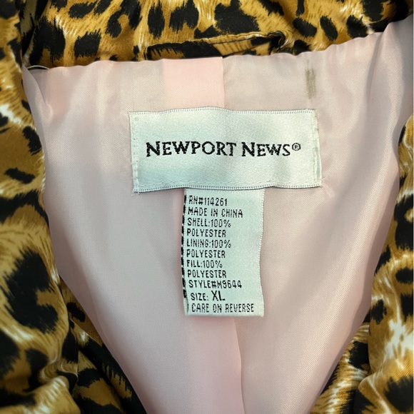 Newport News Leopard Print Lightweight Puffer Jacket - Picture 3 of 4